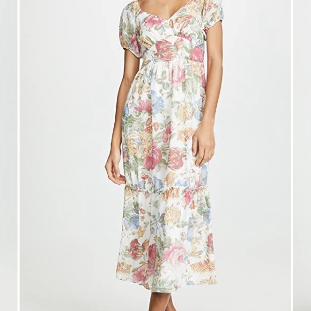 WAYF Tanya Ruffle Hem Maxi Dress, Size 8